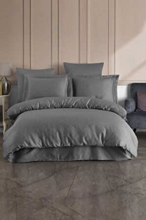 Varol (Family Size) Liyosel Jakar Nevresim Takımı - Lienzo Antrasit