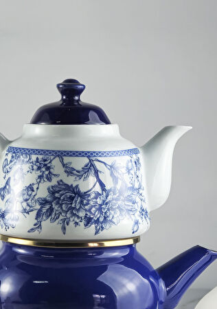 Alev Emaye Porselen Çaydanlık Takımı - Emaye Kettle Porselen Demlik - 3.5 Litre