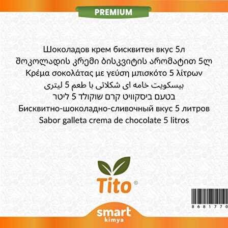 Premium Çikolata Kremalı Bisküvi Aroması 5 litre