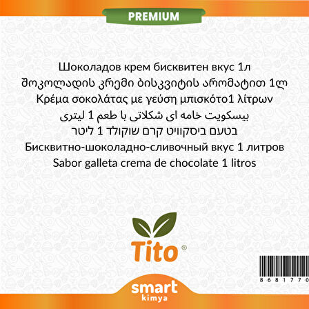 Premium Çikolata Kremalı Bisküvi Aroması 1 litre