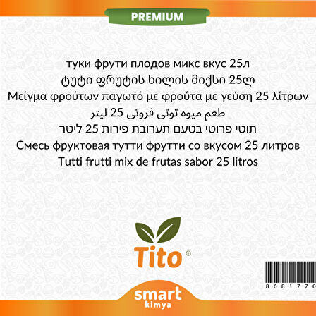Premium Tutti Frutti Meyve Karışımı Aroması 25 litre