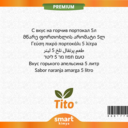 Premium Acı Portakal Aroması 5 litre