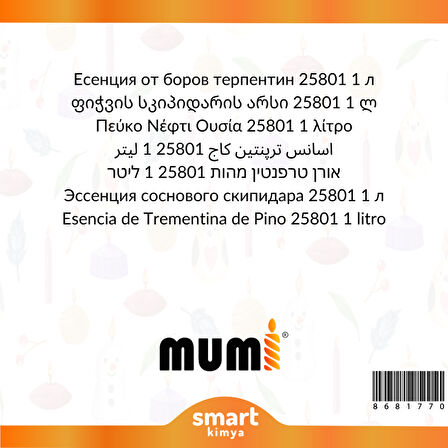 Çam Terebentin Mum Esansı 25801 1 litre