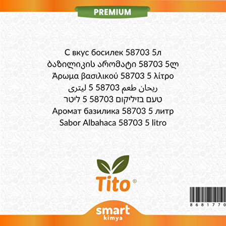 Premium Fesleğen Aroması 58703 5 litre