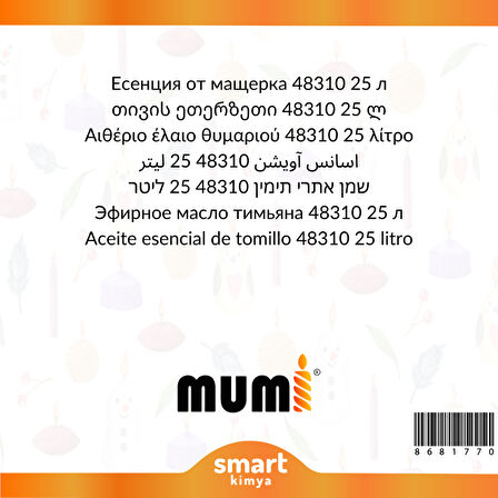 Kekik Mum Esansı 48310 25 litre