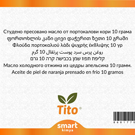 Portakal Kabuğu Soğuk Sıkım Yağı Citrus sinensis 10 g