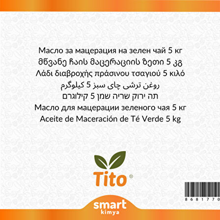 Yeşil Çay Maserasyon Yağı Camellia sinensis 5 kg