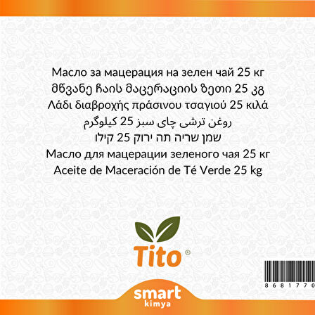 Yeşil Çay Maserasyon Yağı Camellia sinensis 25 kg