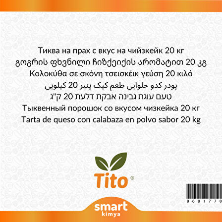 Toz Balkabaklı Cheesecake Aroması 20 kg