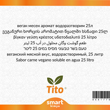 Vegan Et Aroması Suda Çözünür 25 litre