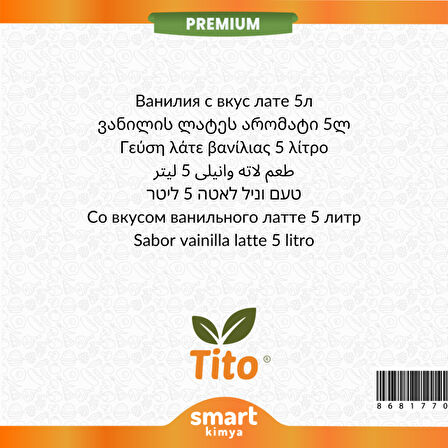 Premium Vanilyalı Latte Aroması 5 litre