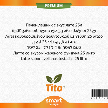 Premium Kavrulmuş Fındıklı Latte Aroması 25 litre