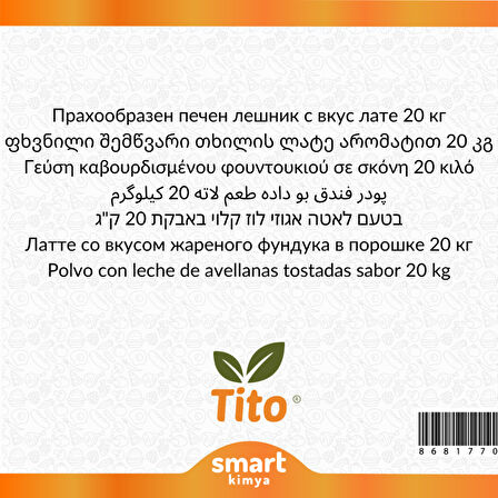 Toz Kavrulmuş Fındıklı Latte Aroması 20 kg