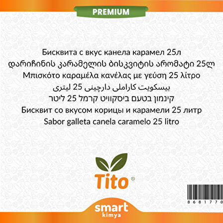 Premium Tarçınlı Karamelli Bisküvi Aroması 25 litre
