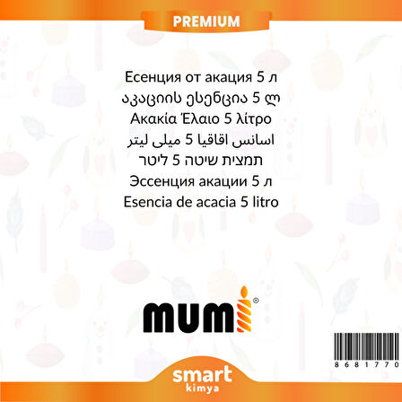 Premium Akasya Mum Esansı 5 litre