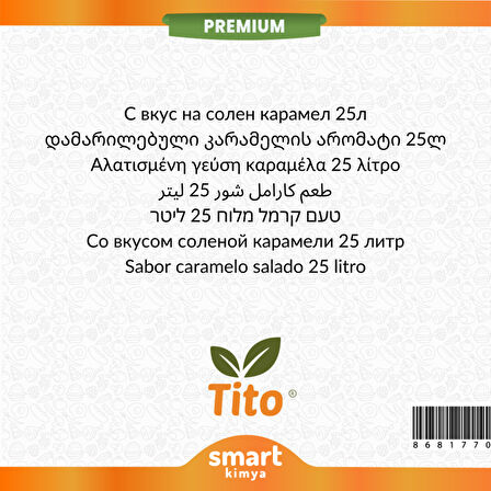 Premium Tuzlu Karamel Aroması 25 litre