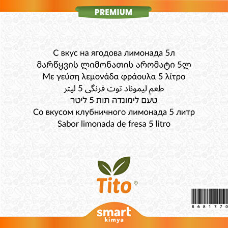Premium Çilekli Limonata Aroması 5 litre