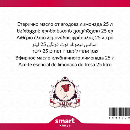 Çilekli Limonata Esansı 25 litre