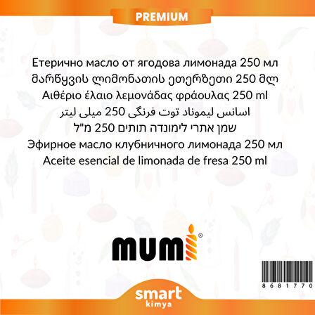 Premium Çilekli Limonata Mum Esansı 250 ml