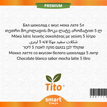 Premium Beyaz Çikolatalı Mocha Latte Aroması 5 litre