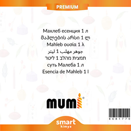 Premium Mahlep Mum Esansı 1 litre