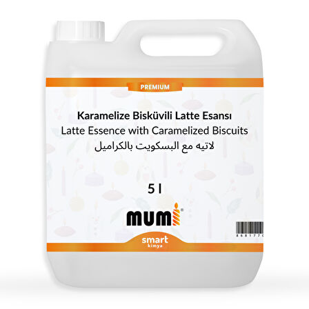 Premium Karamelize Bisküvili Latte Mum Esansı 5 litre