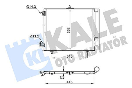 Psa Klima Radyatoru C2 C3 C3 II C3 Plurıel C3 III Ds3 P208 P207 P1007 P2008 Olcu: (420×374×16) - Kale 358440