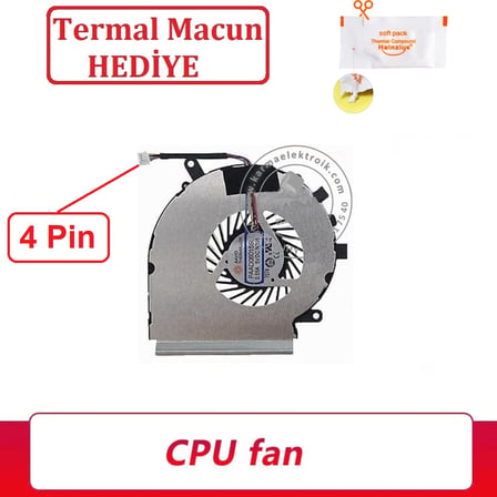 MSI GE62, GE72, PE60, PE70 Serisi Notebook CPU-İşlemci Fanı - Ver.2 (4 Pin)