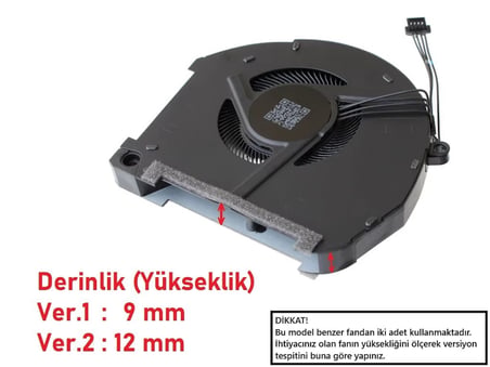 Casper Excalibur G900 Serisi Notebook CPU Fanı Ver.1 - 9mm (Sağ Fan) / FAN719