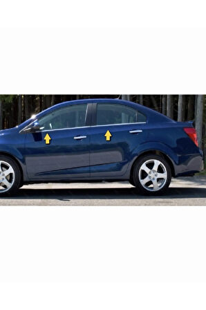 Chevrolet Aveo Sedan Krom Cam Çıtası 4 Parça P.çelik 2005-2011 Uyumlu