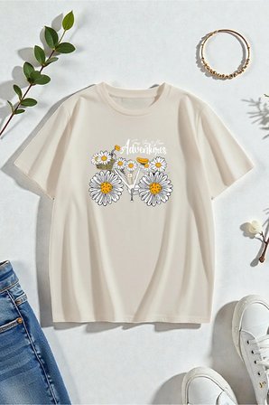 Adventures Baskılı Tasarım Tshirt