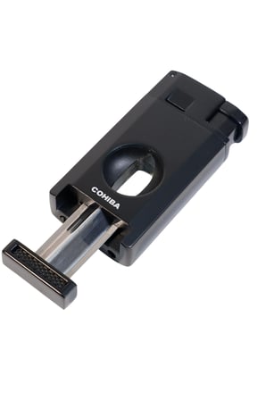 Cohiba Çift Torch Pürmüz Kesici & Delici Siyah Metal Puro Çakmağı - TR9549