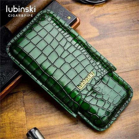 Lubinski Deri 3'lü Puro Kılıfı Siyah Desenli(60 Ring) LB-533