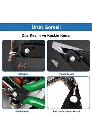 RL-113 Hassas Mikroskobik Yan Keski – Profesyonel Tel ve Anakart Sacı Kesme Pensesi