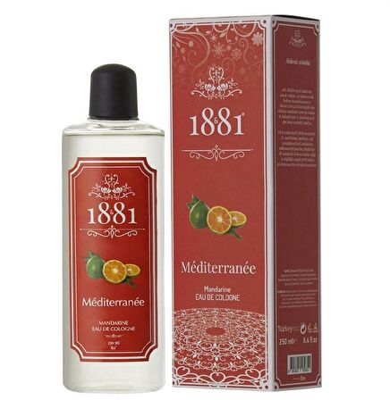 1881 Mandalina 80 Derece Cam Şişe 250 ml Kolonya