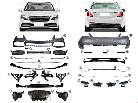 Mercedes Body Kit Standart Tip On>arka Dolu W222 18> - Vortex V2206432