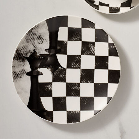 GÜRAL PORSELEN Camelia 3 Parça Çay Takımı Satranç Vezir