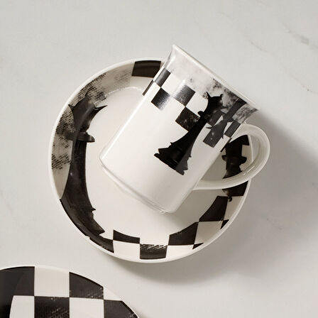 GÜRAL PORSELEN Camelia 3 Parça Çay Takımı Satranç Vezir