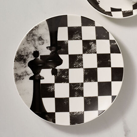 GÜRAL PORSELEN Camelia 3 Parça Çay Takımı Satranç Şah