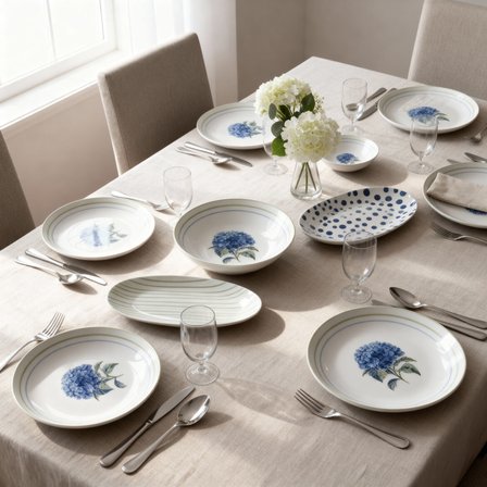 GÜRAL PORSELEN Camelia 30 Parça 6 Kişilik Yemek Takımı 3545