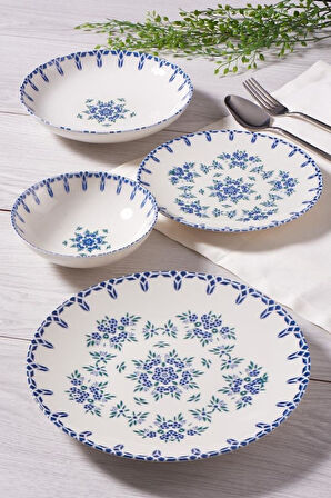 Güral Porselen Camelia 24 Parça 6 Kişilik Bone Yemek Takımı Dg 1654