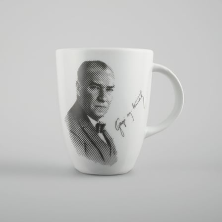 GÜRAL PORSELEN Elit Atatürk Desenli  Mug Bardak