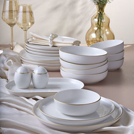 Güral Porselen Bilbao 19 Parça 4 Kişilik Yemek Takımı Altın Yaldız 20