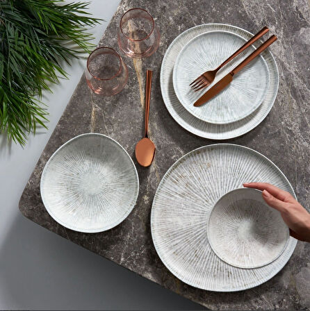 Güral Porselen Roden 24 Parça Yemek Takımı Dg 1401