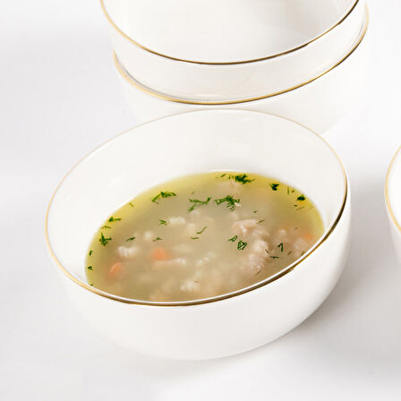 GÜRAL PORSELEN Bilbao 4 Parça 13 Cm Yeni Nesil Kase Altın Yaldız 20