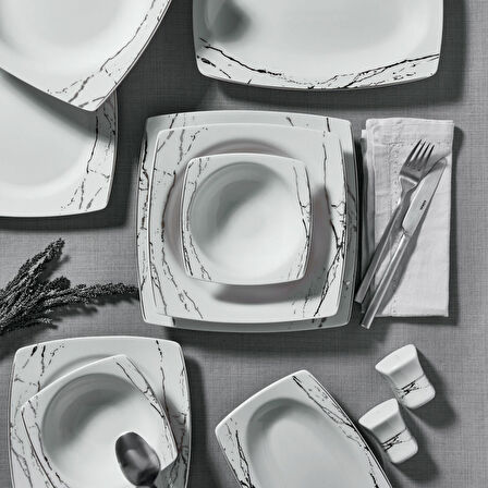 Güral Porselen Caroline 54 Parça 12 Kişilik Yemek Takımı 66851