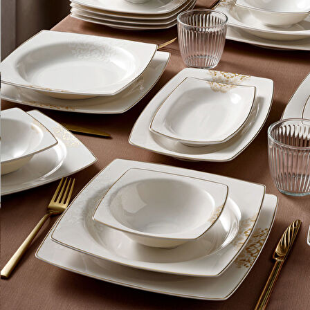 Güral Porselen Caroline 54 Parça 12 Kişilik Yemek Takımı 6711