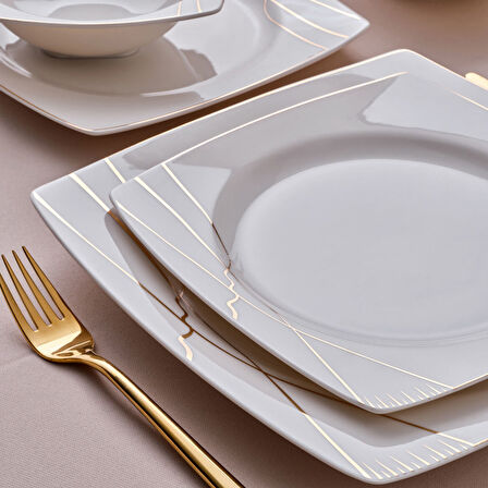 Güral Porselen Caroline 54 Parça 12 Kişilik Yemek Takımı 6729