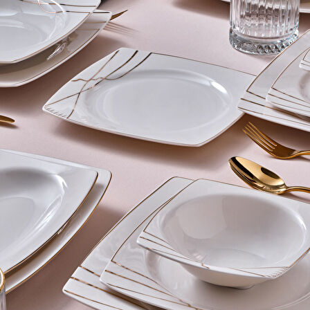 Güral Porselen Caroline 54 Parça 12 Kişilik Yemek Takımı 6729