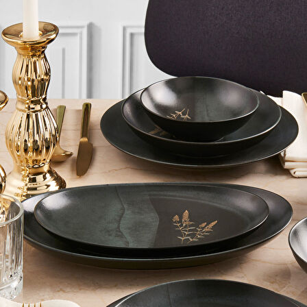 Güral Porselen Camelia 26 Parça 6 Kişilik Yemek Takımı 6428 Altın Yaldız